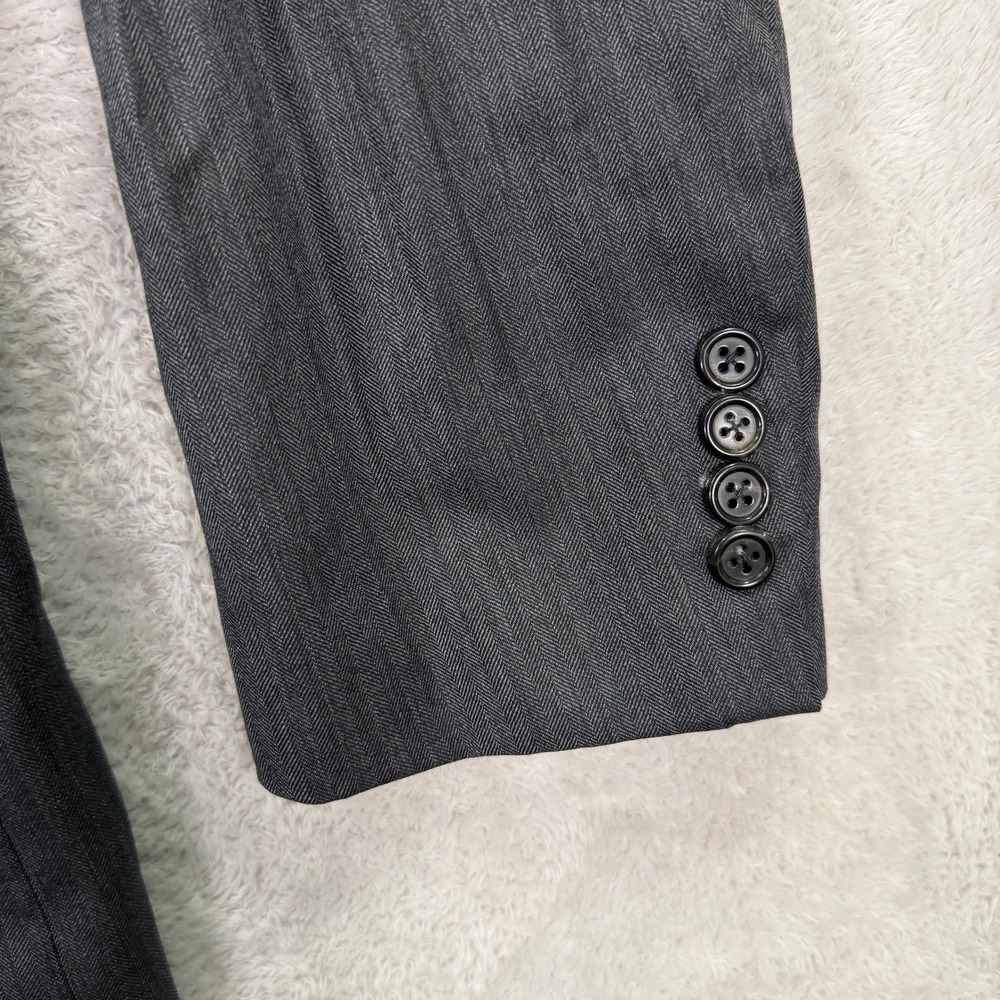Hickey Freeman Men 40XL Slim Fit Madison Suit Grey Herringbone Wool 34x32 USA - Picture 3 of 16